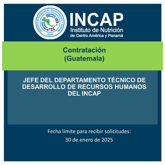 Oferta laboral para Nutricionista para el INCAP