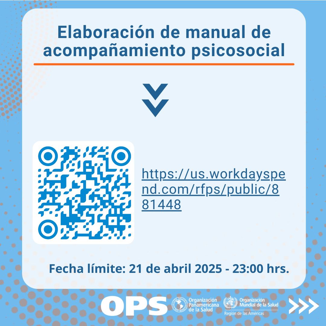 Oferta laboral para consultoría de Epidemiología y Prevención de OPS/OMS Guatemala
