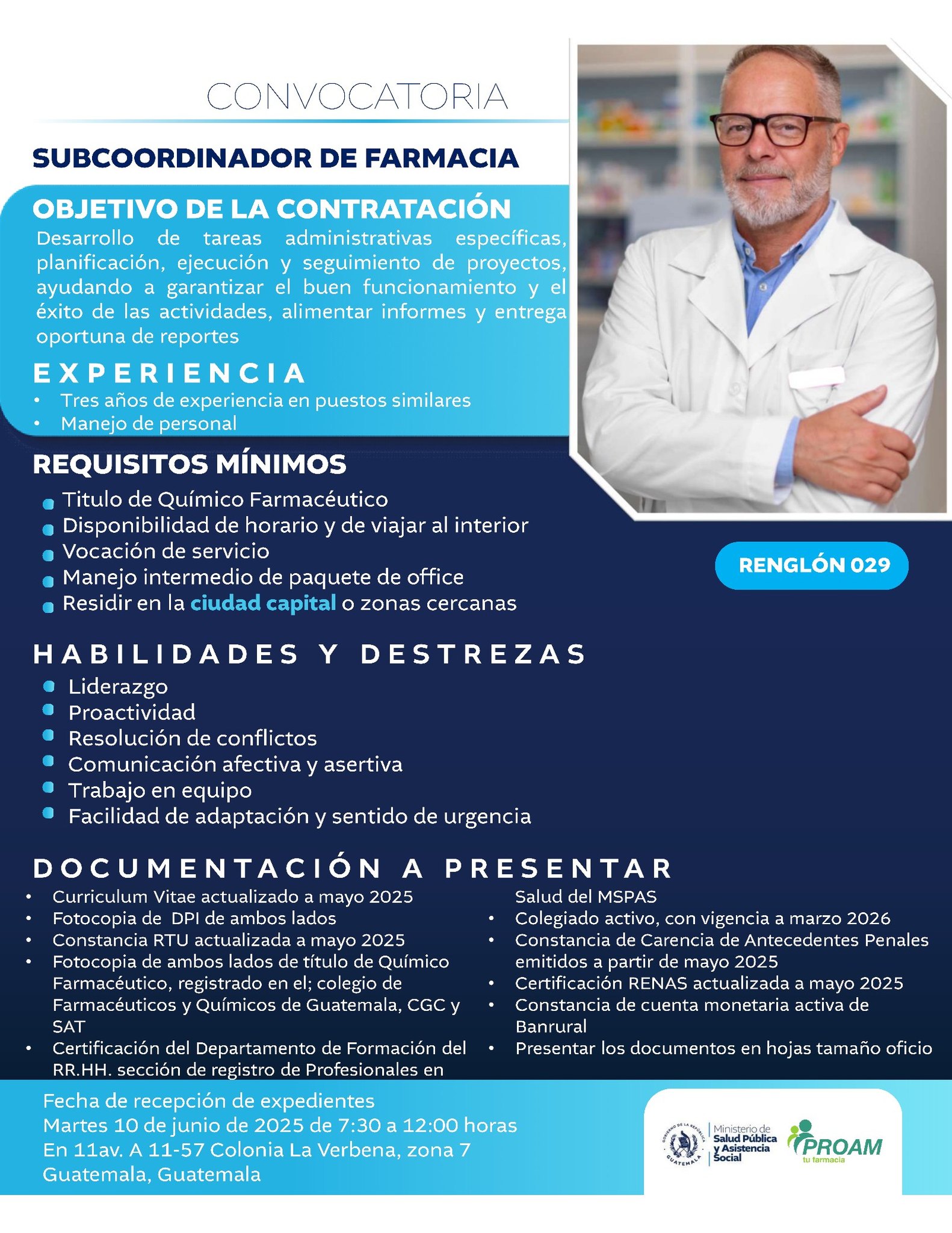 Oferta laboral para Químico (a) Farmacéutico (a) para subcoordinador de farmacia