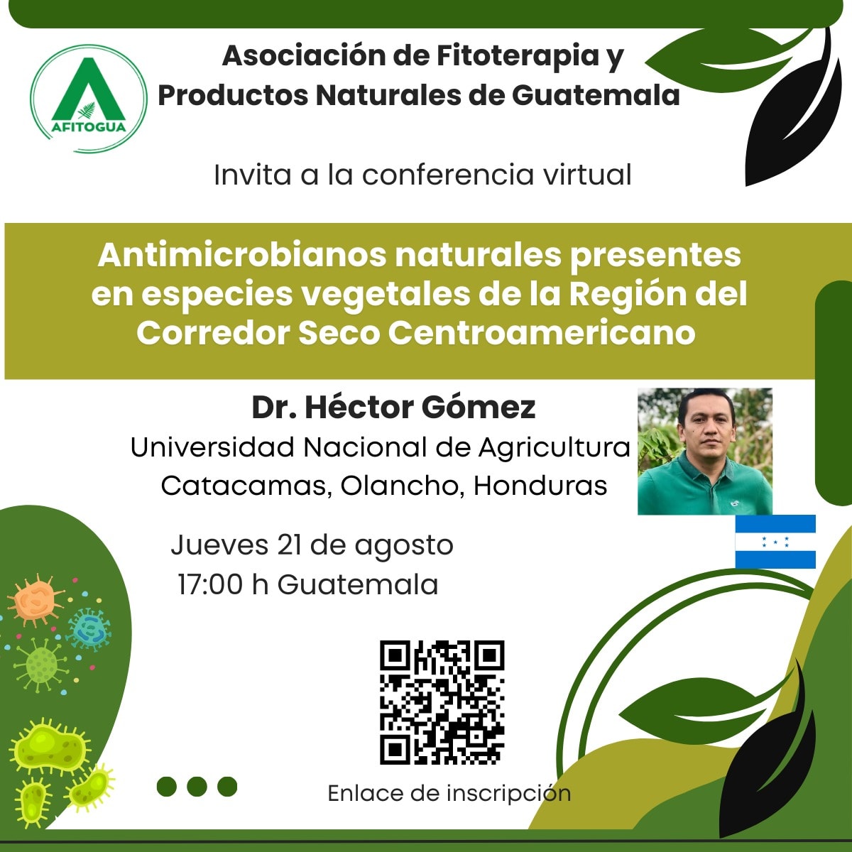 Conferencia: «Antimicrobianos naturales presentes en especies vegetales de la región del corredor seco centroamericano»