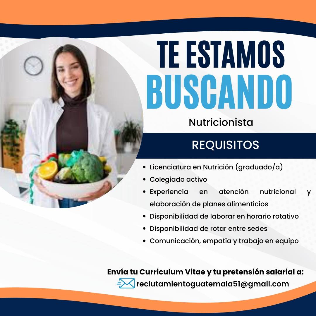 Oferta laboral para Nutricionista