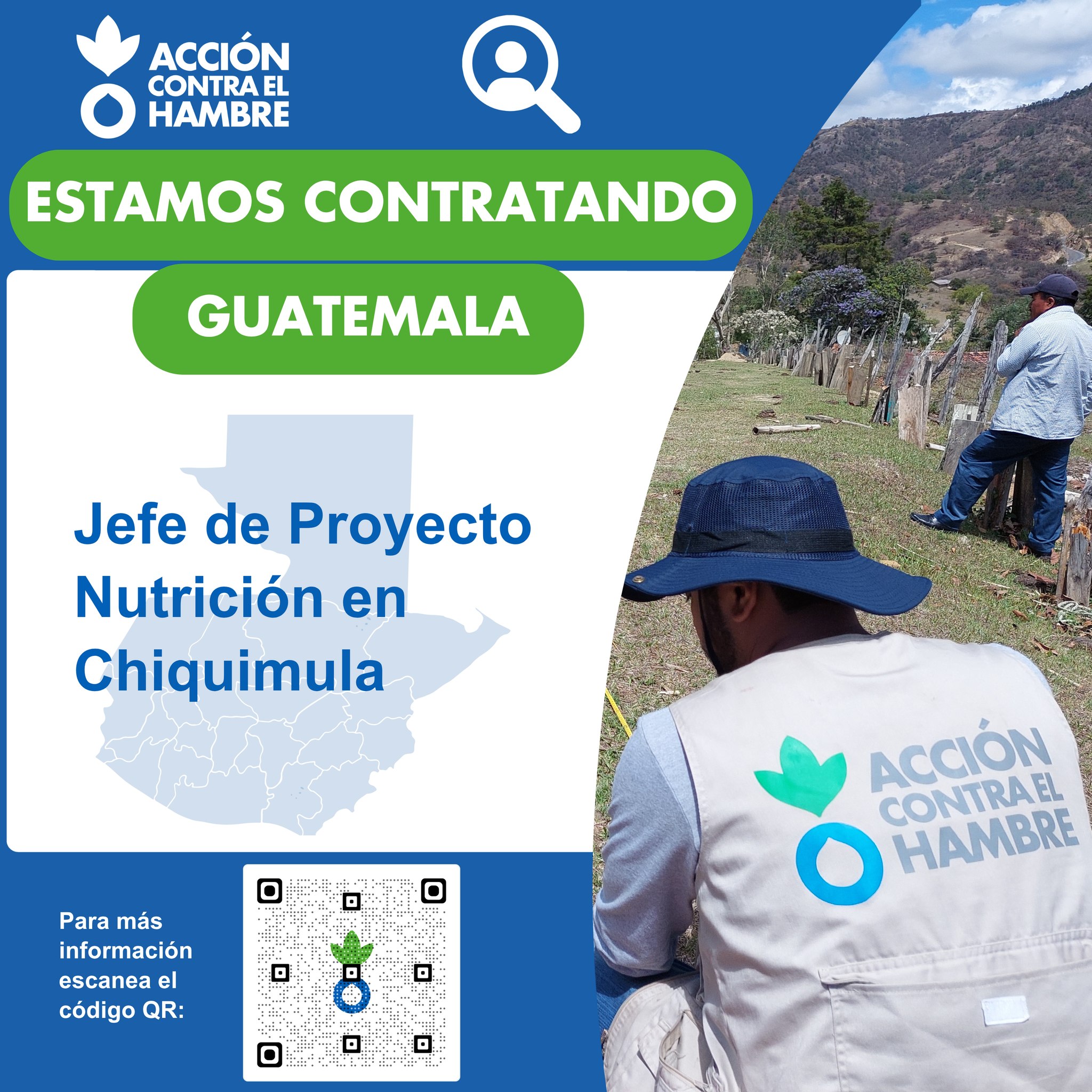 Oferta laboral para Nutricionista para jefe de proyecto de Nutrición en Chiquimula