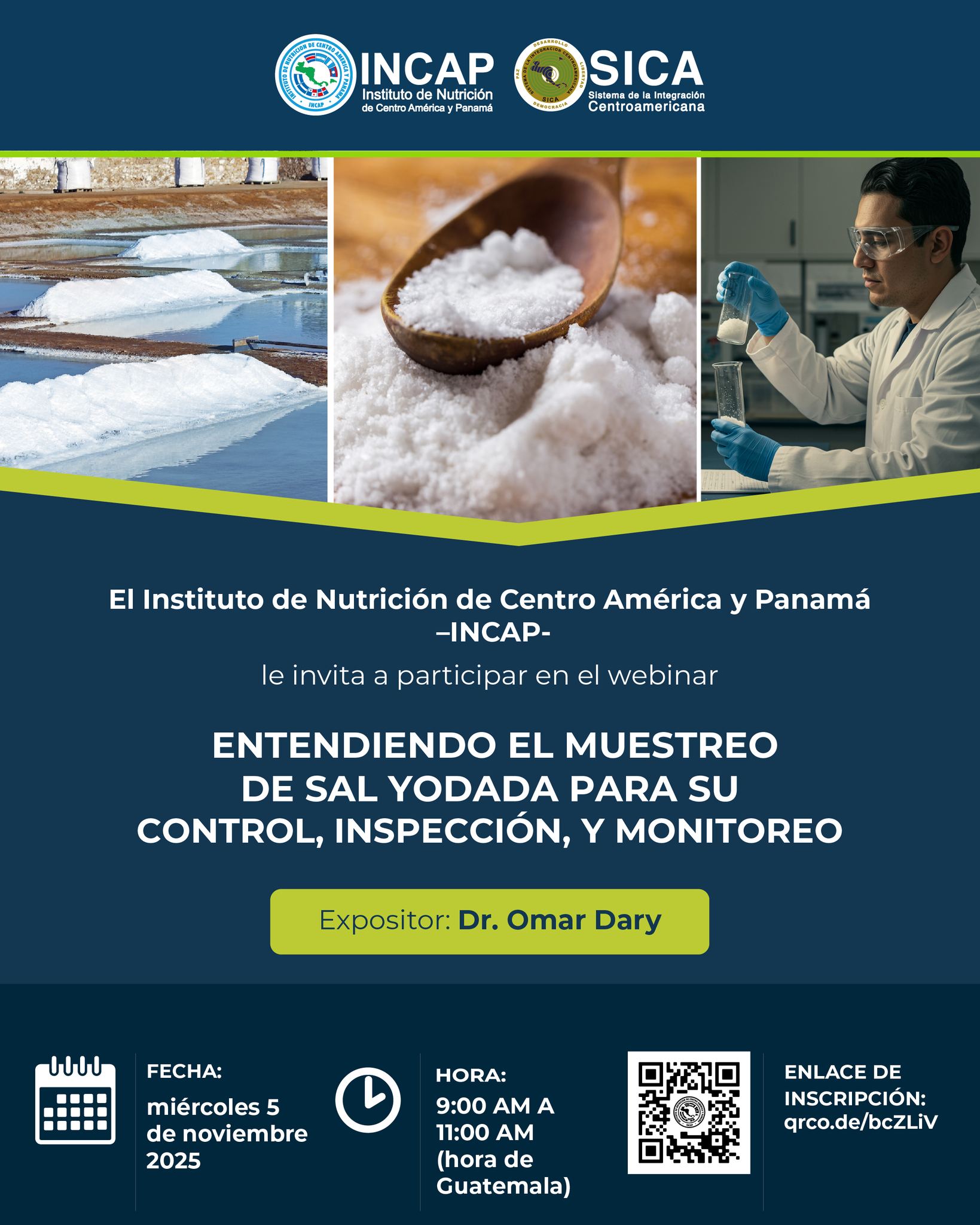 Webinar «Entendiendo el muestreo de sal yodada, para su control, inspección y monitoreo»