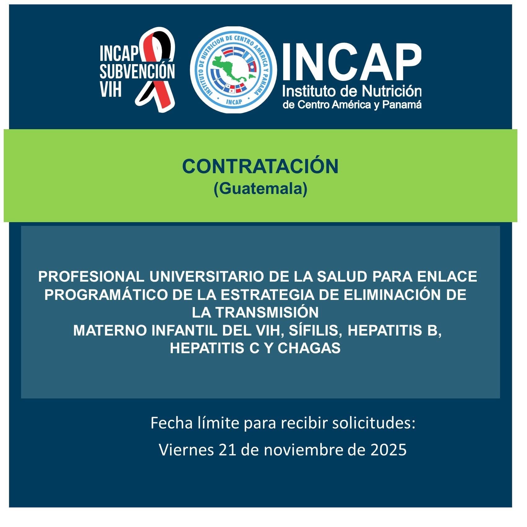 Oferta laboral para profesional con maestría en salud pública, epidemiología y/o especialización en atención materno-infantil