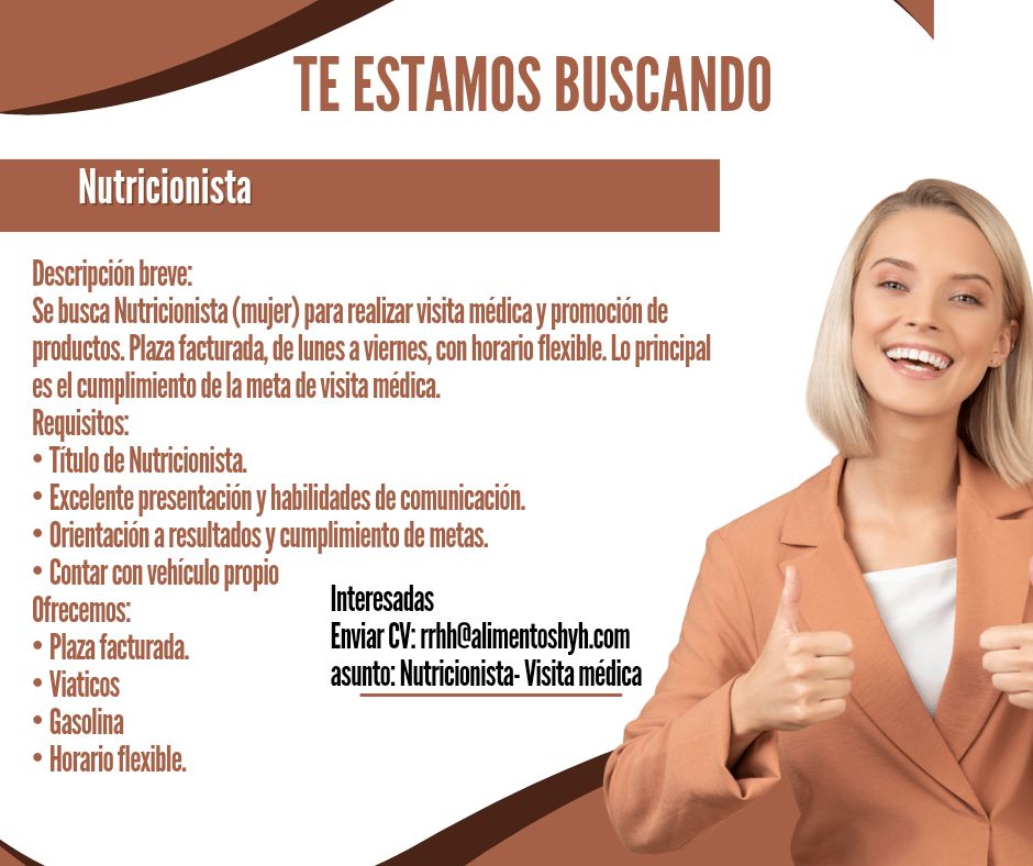 Oferta laboral para Nutricionista
