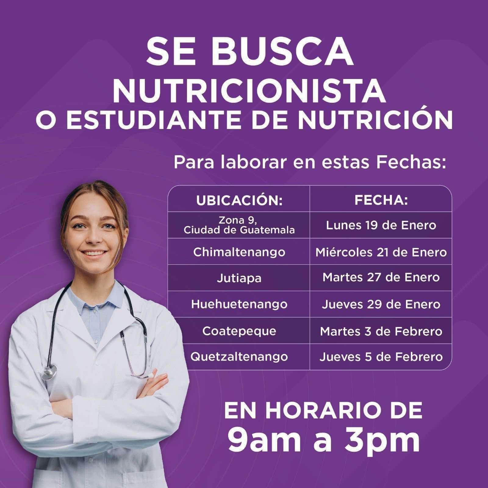 Oferta laboral para Nutricionista