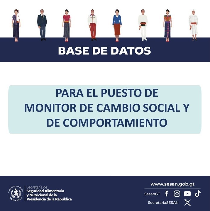 Oferta para Nutricionistas para la Secretaría de Seguridad Alimentaria y Nutricional (SESAN)