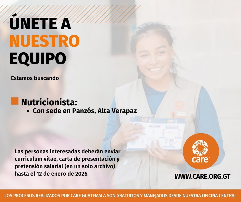 Oferta laboral para Nutricionista para Alta Verapaz