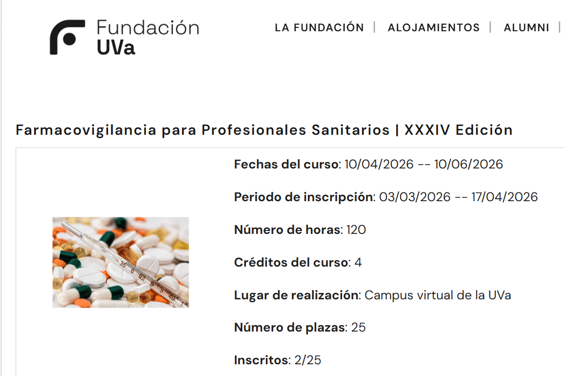 33 EDICIÓN FORMACIÓN UNIVERSITARIA ONLINE EN FARMACOVIGILANCIA