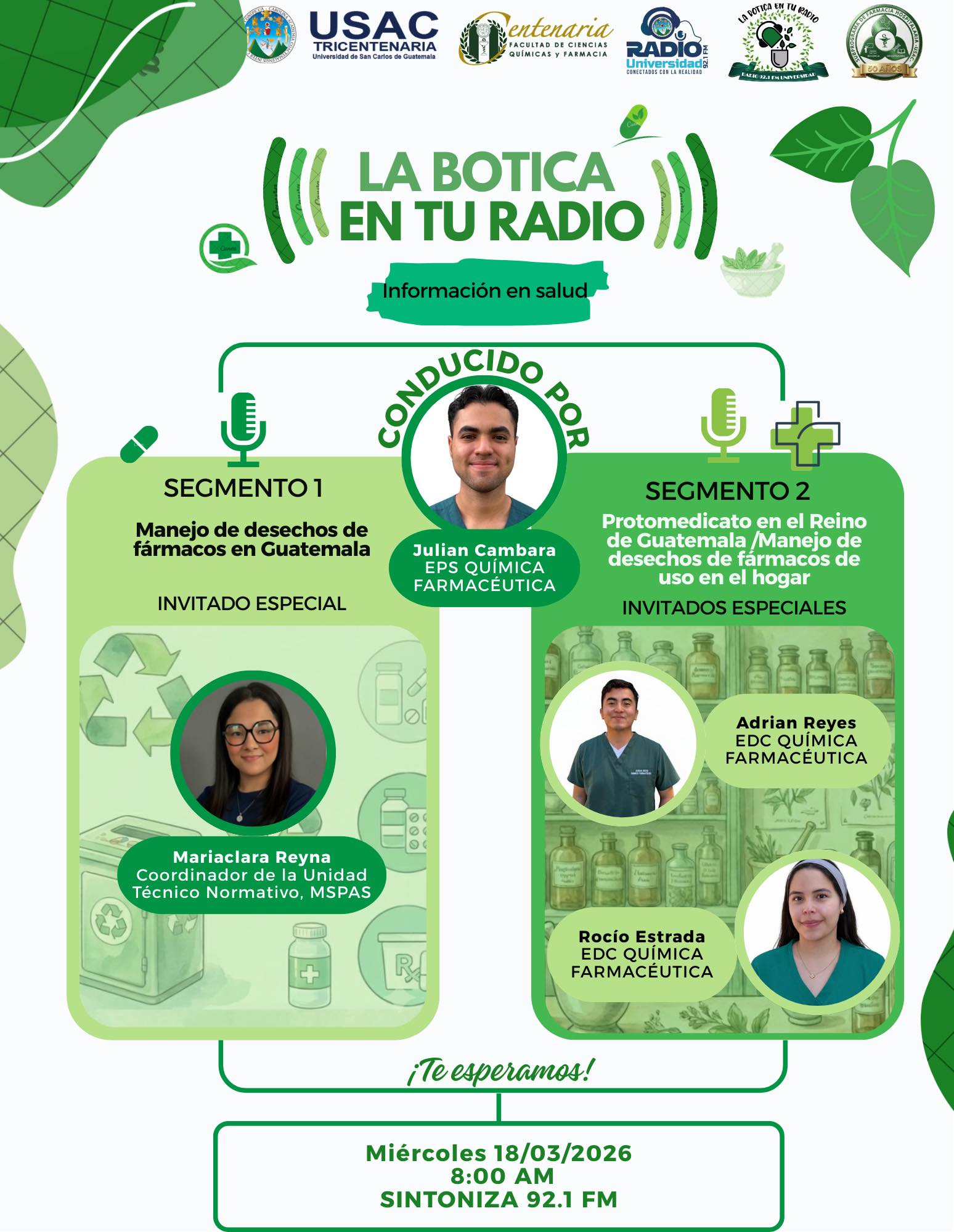 Programa La Botica en tu Radio: «Manejo de  desechos de fármacos en Guatemala»