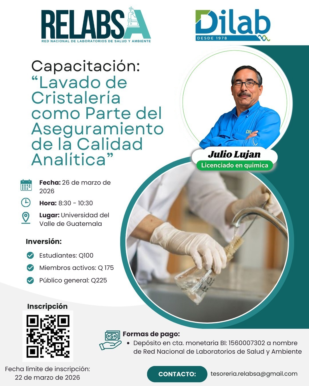 Capacitación: «Lavado de cristalería como parte del aseguramiento de la calidad analítica»