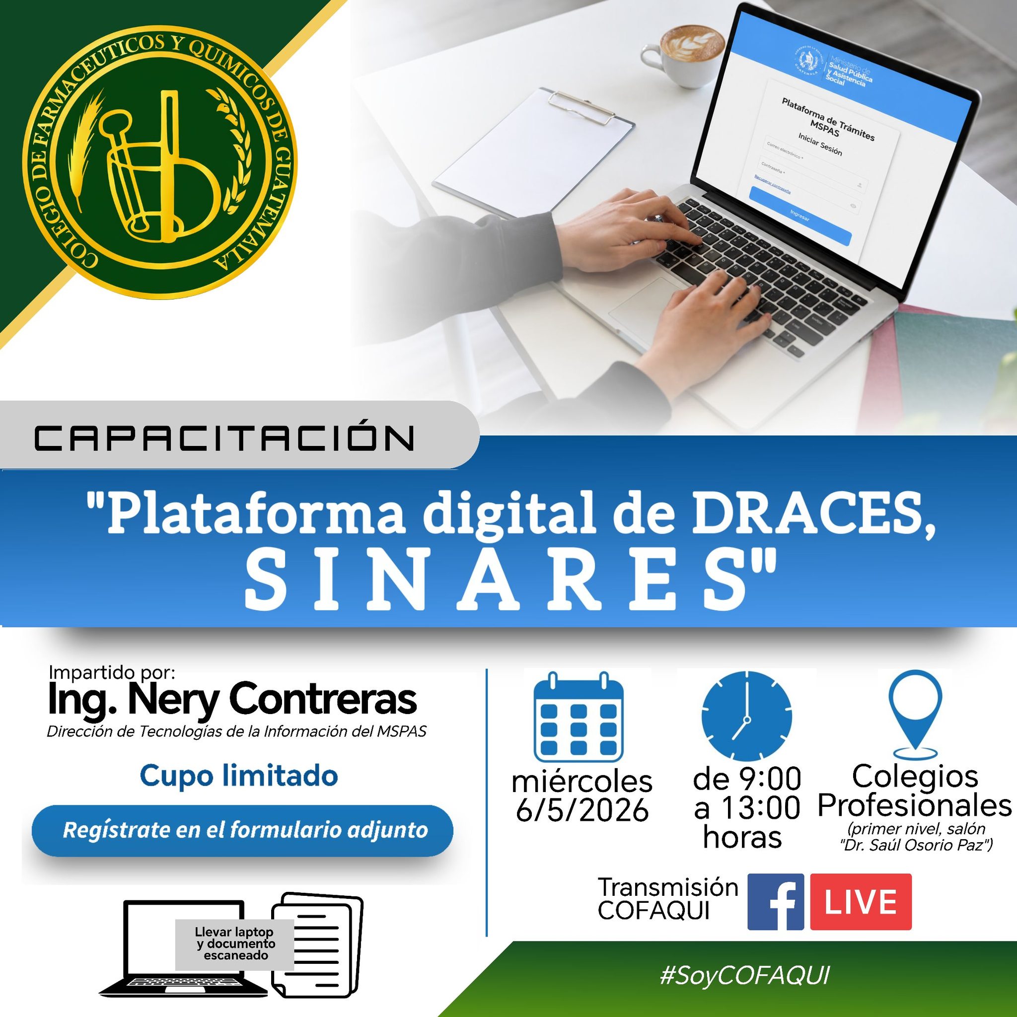 Capacitación sobre el uso de la plataforma digital del Sistema Nacional de Registro de Establecimientos de Salud -SINARES- de DRACES