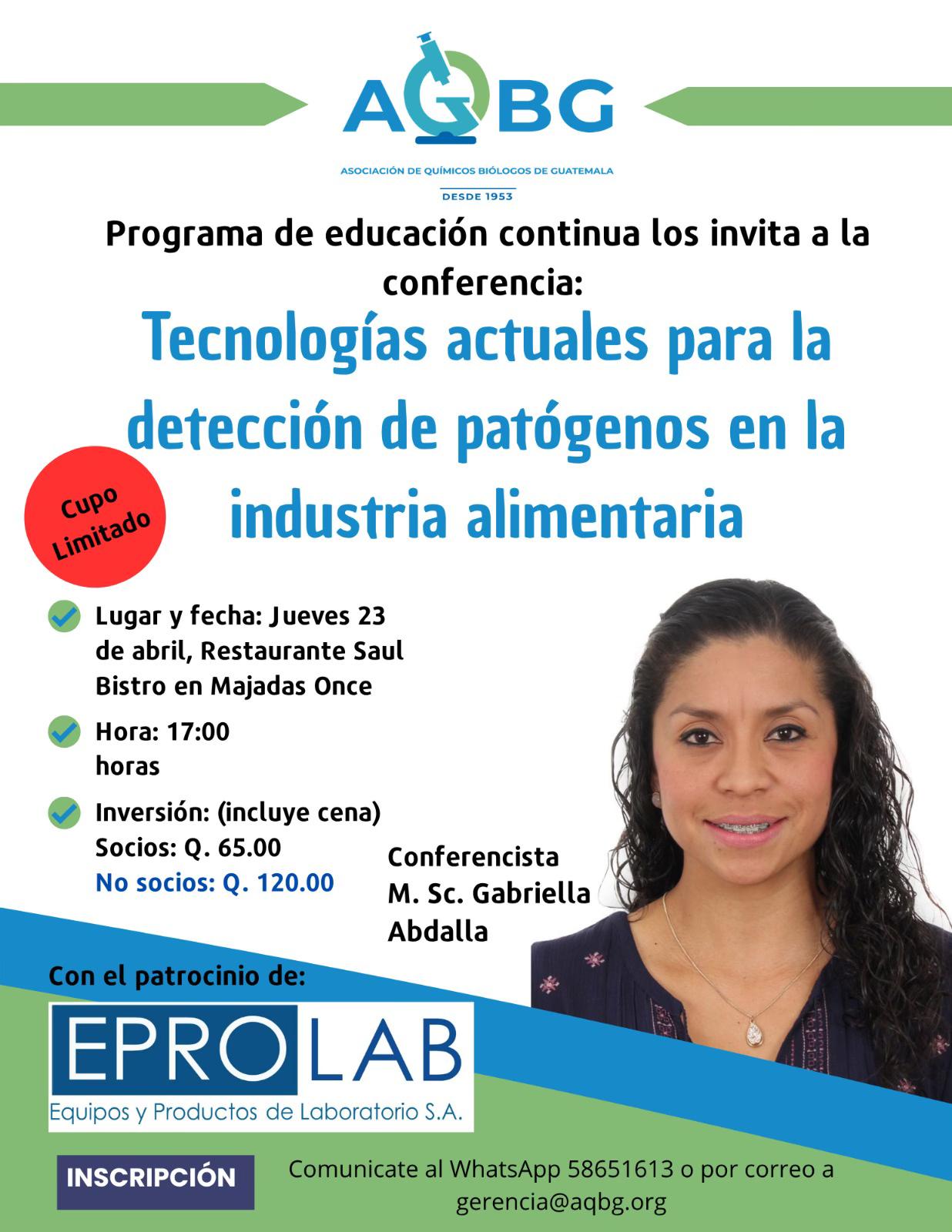 Conferencia «Tecnologías actuales para la detección de patógenos en la industria alimentaria»