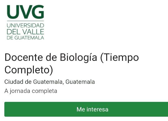 OFERTA LABORAL PARA BIÓLOGO (A) PARA UNIVERSIDAD DEL VALLE