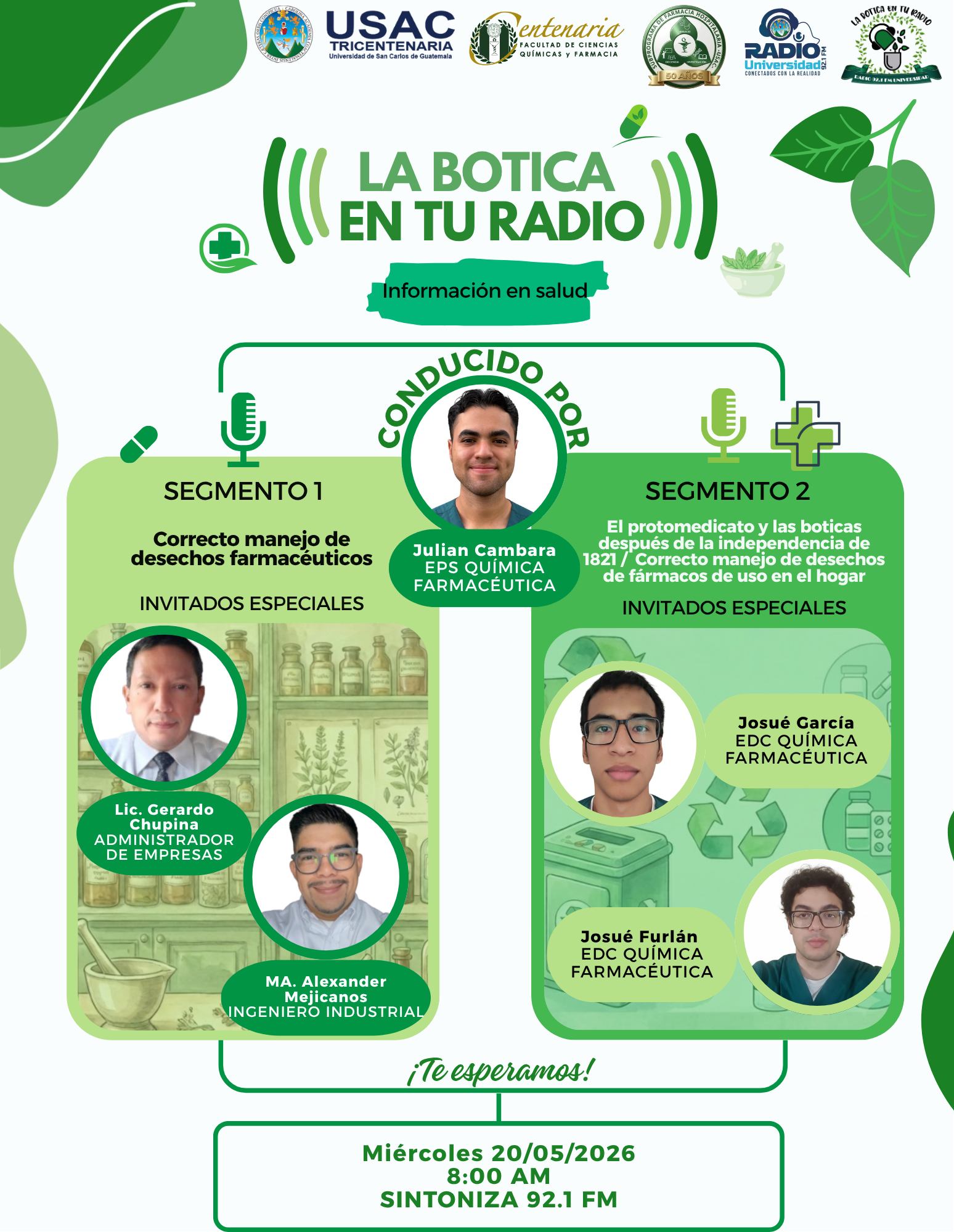 Programa La Botíca en tu Radio: «Correcto manejo de desechos farmacéuticos»
