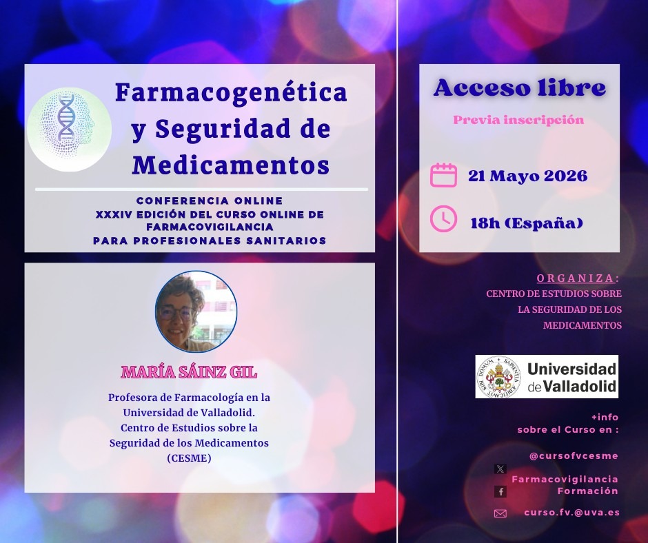 Curso de Farmacovigilancia para Profesionales Sanitarios 𝐅𝐀𝐑𝐌𝐀𝐂𝐎𝐆𝐄𝐍𝐄́𝐓𝐈𝐂𝐀 𝐘 𝐋𝐀 𝐒𝐄𝐆𝐔𝐑𝐈𝐃𝐀𝐃 𝐃𝐄 𝐋𝐎𝐒 𝐌𝐄𝐃𝐈𝐂𝐀𝐌𝐄𝐍𝐓𝐎𝐒