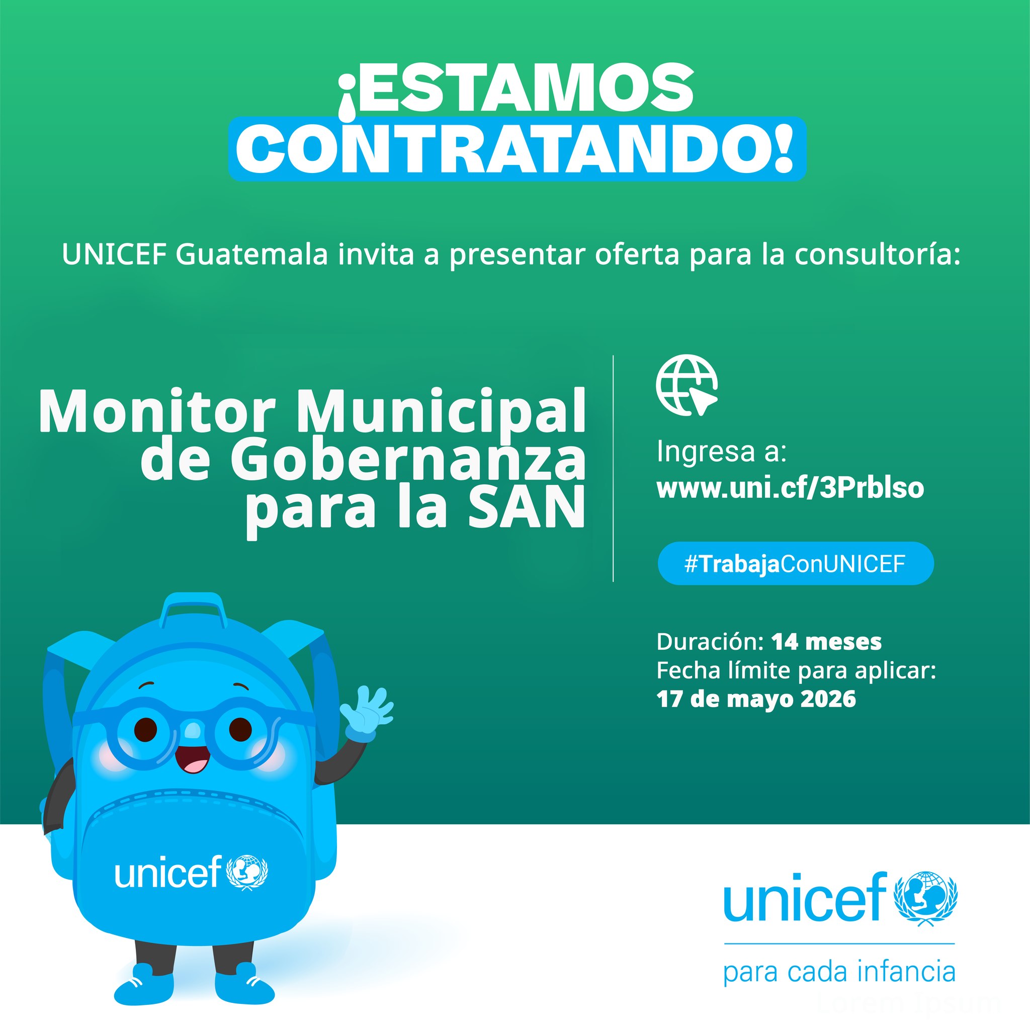 OFERTA LABORAL PARA NUTRICIONISTA PARA HUEHUETENANGO