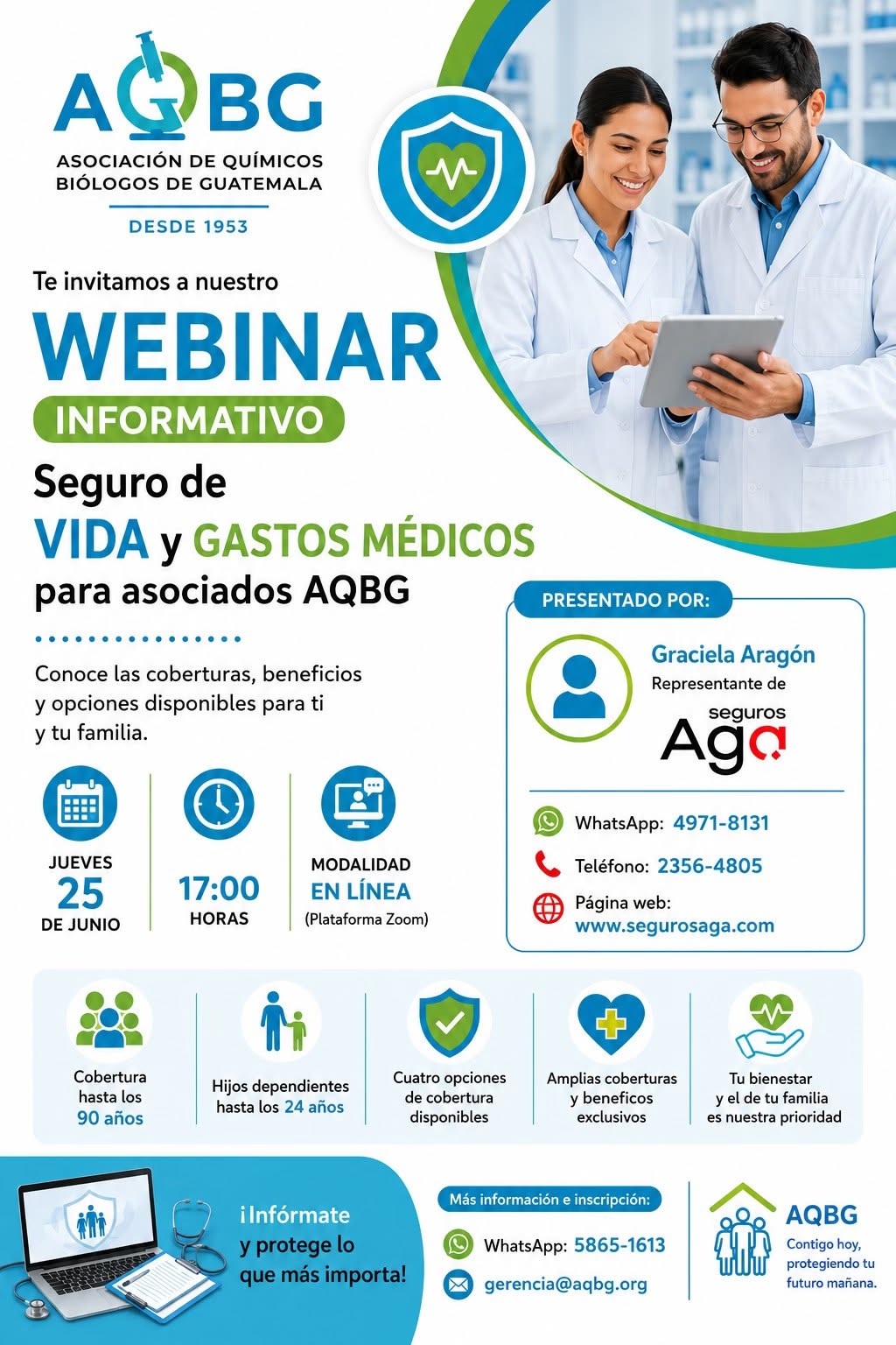 Webinar Seguro de Vida y Gastos Médicos para asociados de la AQBG