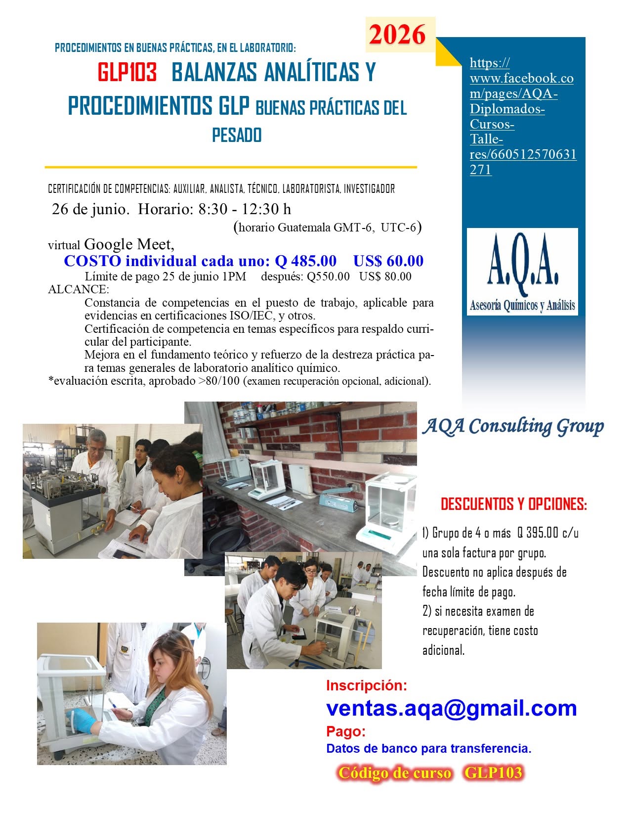 Curso GLP103 Balanzas Analíticas y procedimientos GLP