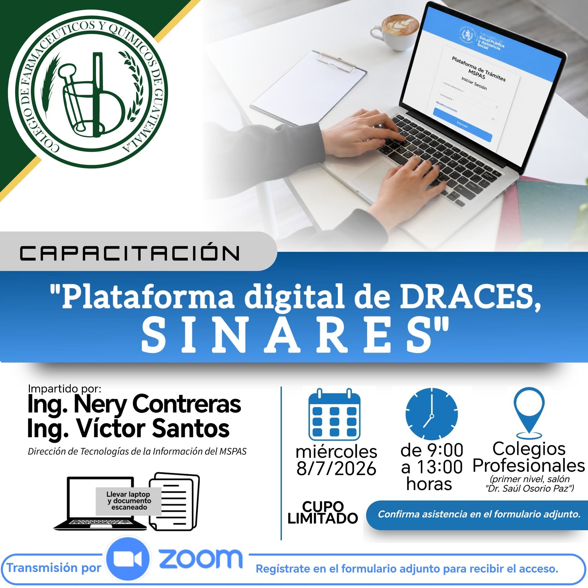 capacitación: «𝗣𝗹𝗮𝘁𝗮𝗳𝗼𝗿𝗺𝗮 𝗗𝗶𝗴𝗶𝘁𝗮𝗹 𝗱𝗲 𝗗𝗥𝗔𝗖𝗘𝗦. 𝗦𝗜𝗡𝗔𝗥𝗘𝗦»