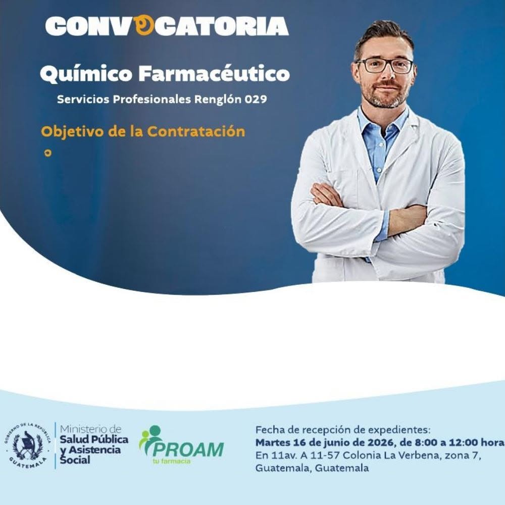 OFERTA LABORAL PARA QUÍMICO (A) FARMACÉUTICO (A)