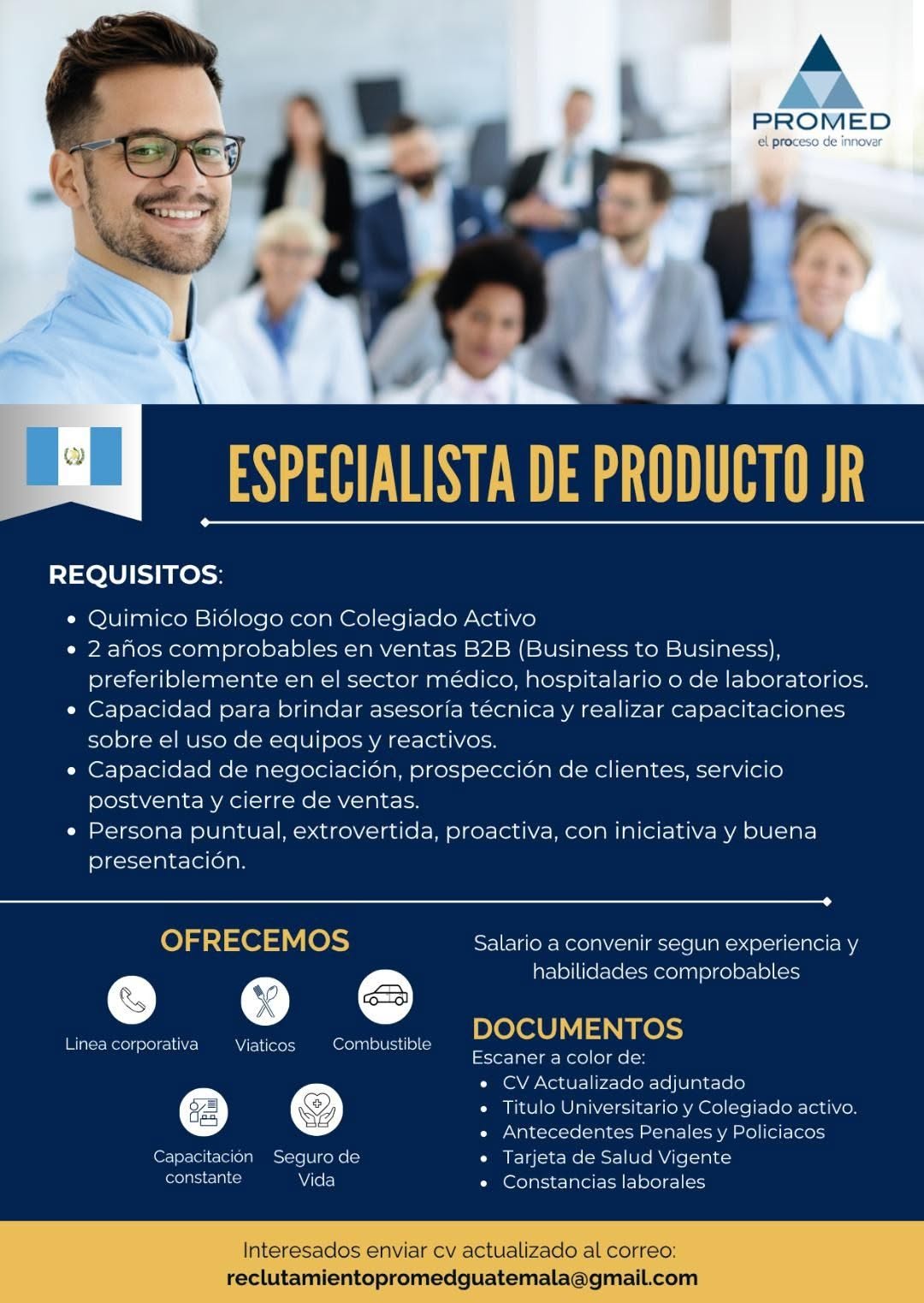 OFERTA LABORAL PARA QUÍMICO (A) BIÓLOGO (A)