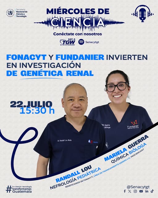 Programa: Fonacyt y FUNDANIER invierten en el desarrollo de la investigación de genética renal en Guatemala