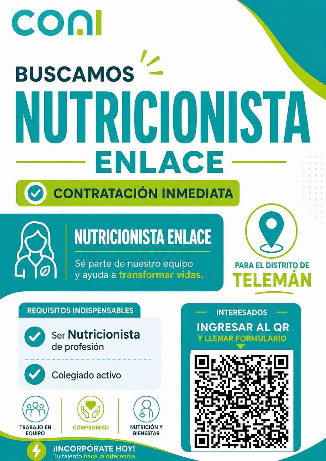 OFERTA PARA NUTRICIONISTA EN ALTA VERAPAZ