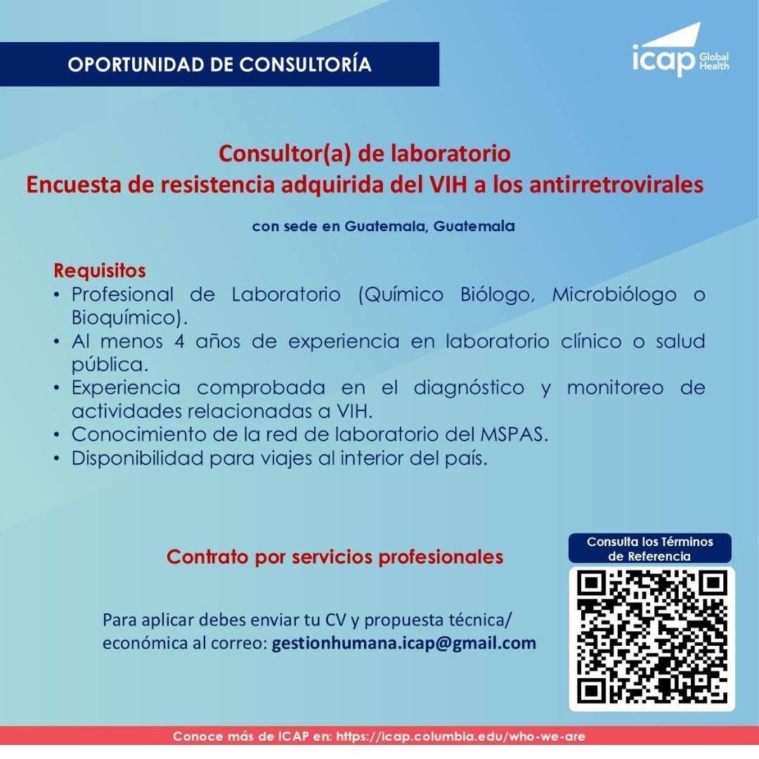 OFERTA LABORAL PARA QUÍMICO (A) BIÓLOGO (A)