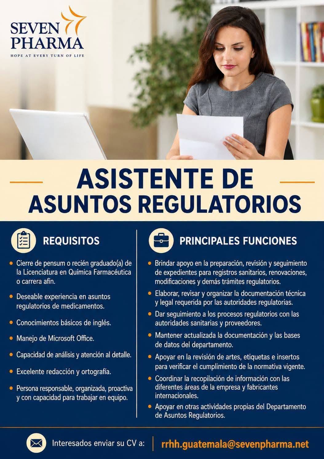 OFERTA LABORAL PARA QUÍMICO (A) FARMACÉUTICO (A)
