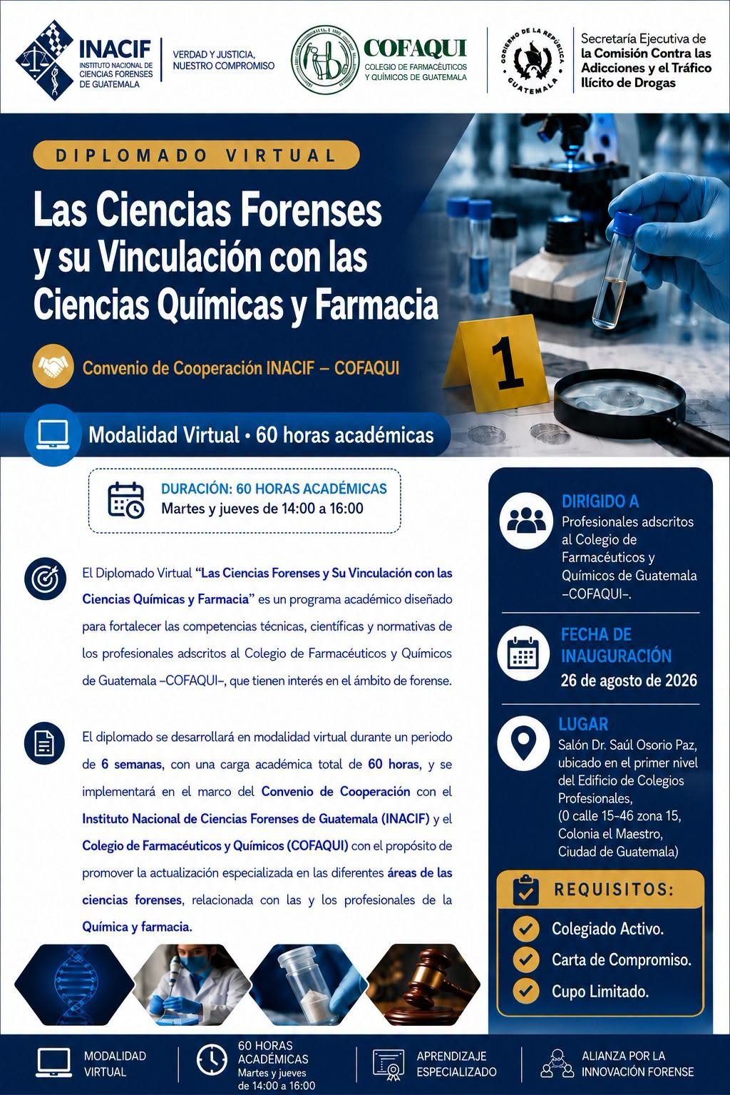 Diplomado: «Las ciencias forenses y su vinculación con las ciencias químicas y farmacia»