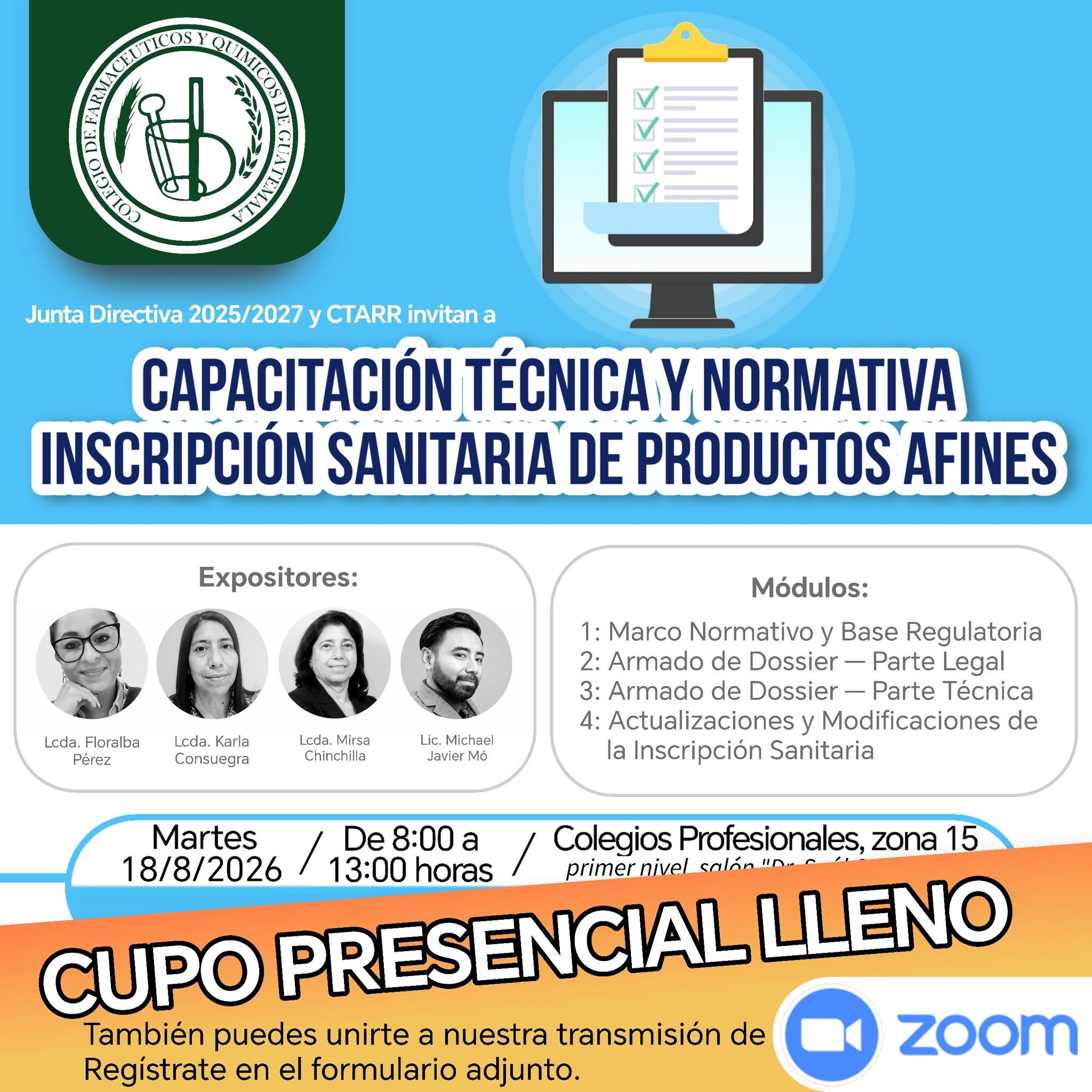 Capacitación técnica y normativa «𝗜𝗻𝘀𝗰𝗿𝗶𝗽𝗰𝗶𝗼𝗻 𝗦𝗮𝗻𝗶𝘁𝗮𝗿𝗶𝗮 𝗱𝗲 𝗣𝗿𝗼𝗱𝘂𝗰𝘁𝗼𝘀 𝗔𝗳𝗶𝗻𝗲𝘀».