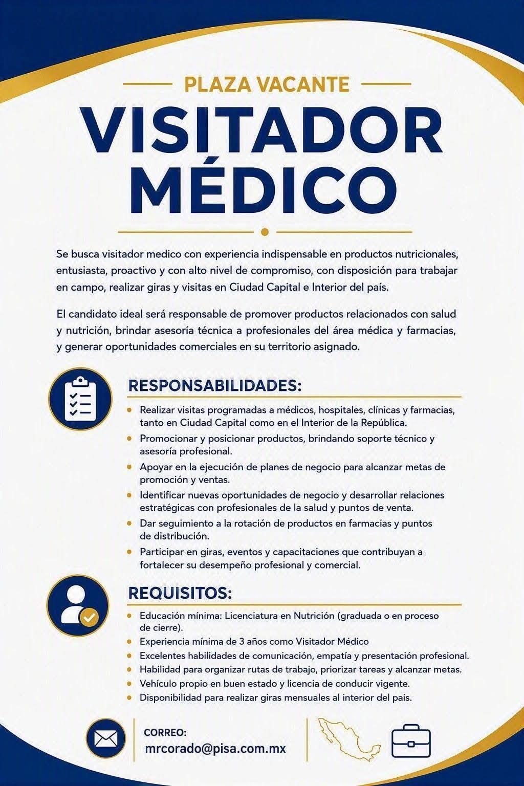 OFERTA LABORAL PARA NUTRICIONISTA