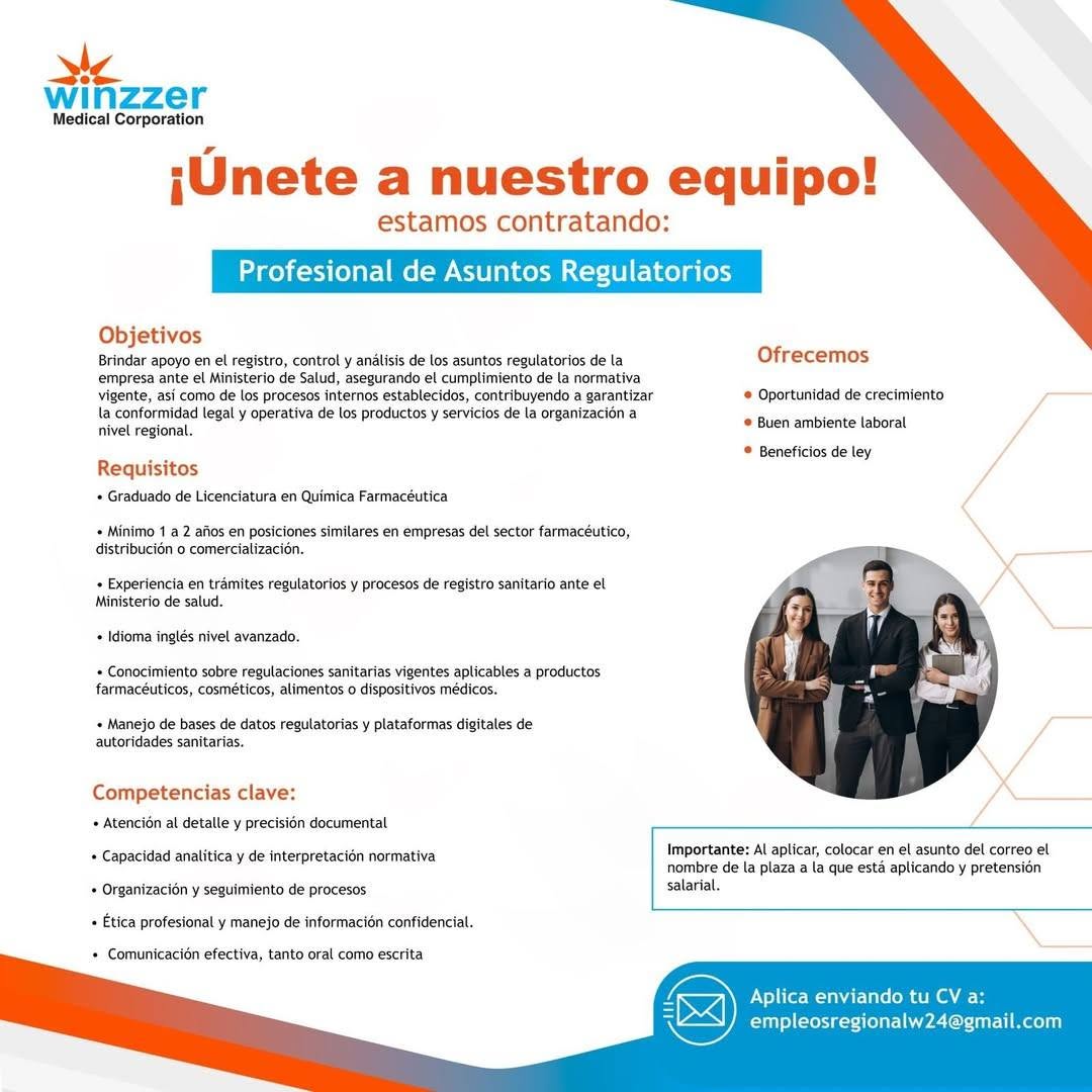 OFERA LABORAL PARA QUÍMICO (A) FARMACÉUTICO (A)