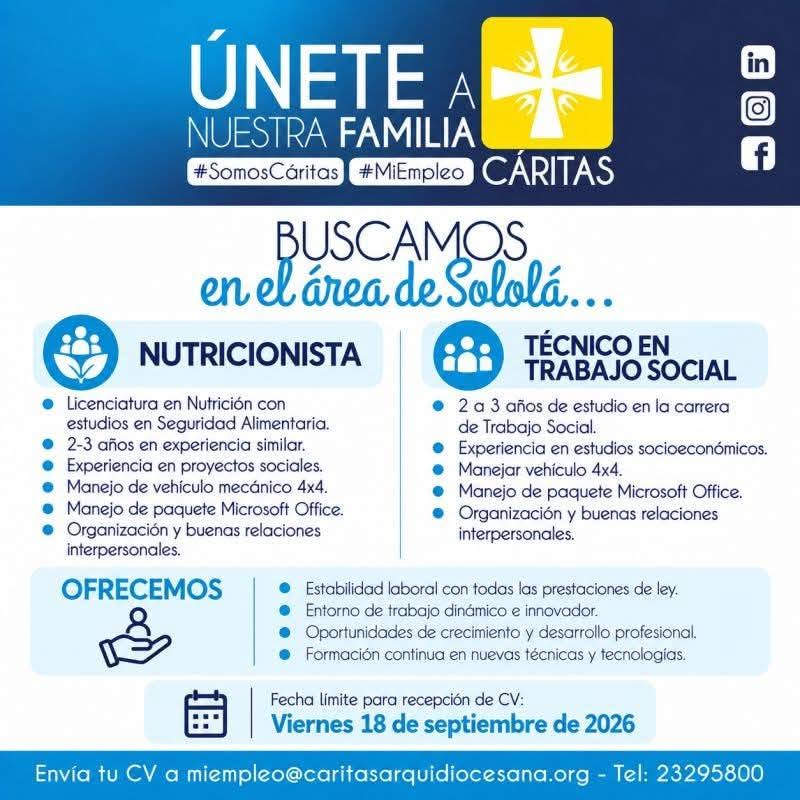 OFERTAL LABORAL PARA NUTRICIONISTA