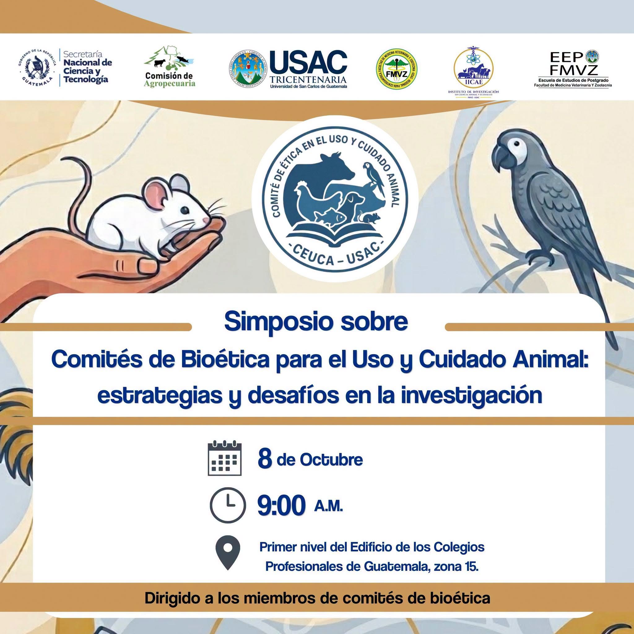 Simposio sobre comités de bioética para el uso y cuidado animal: estrategias y desafíos en la investigación.