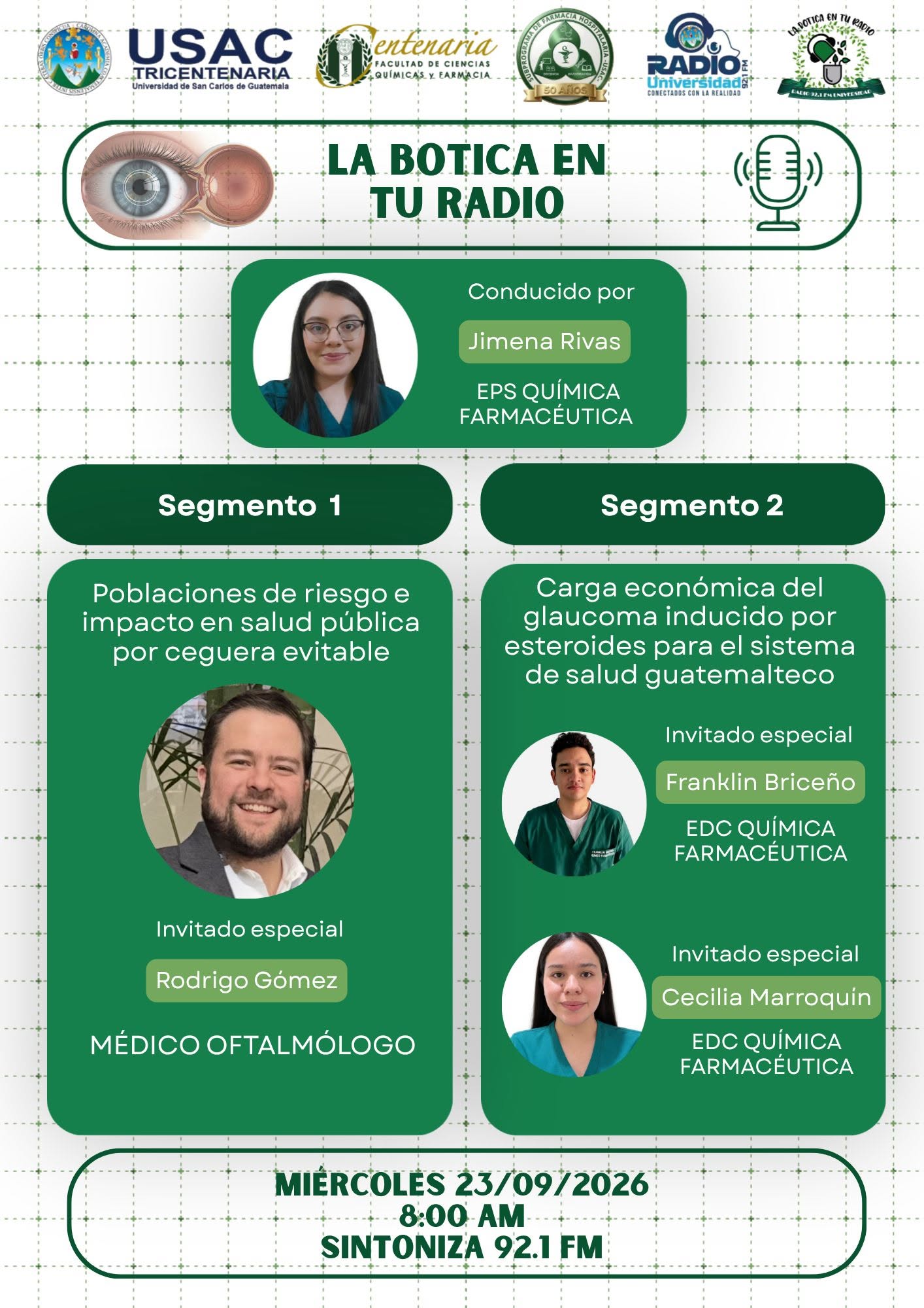 Programa La Botíca: «Tema: Poblaciones de riesgo e impacto en salud pública por ceguera evitable»