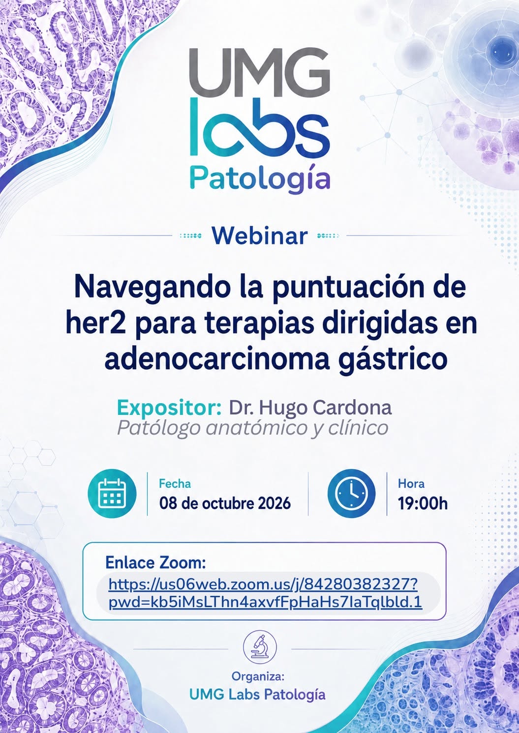 webinar: “Navegando la puntuación de HER2 para terapias dirigidas en adenocarcinoma gástrico”