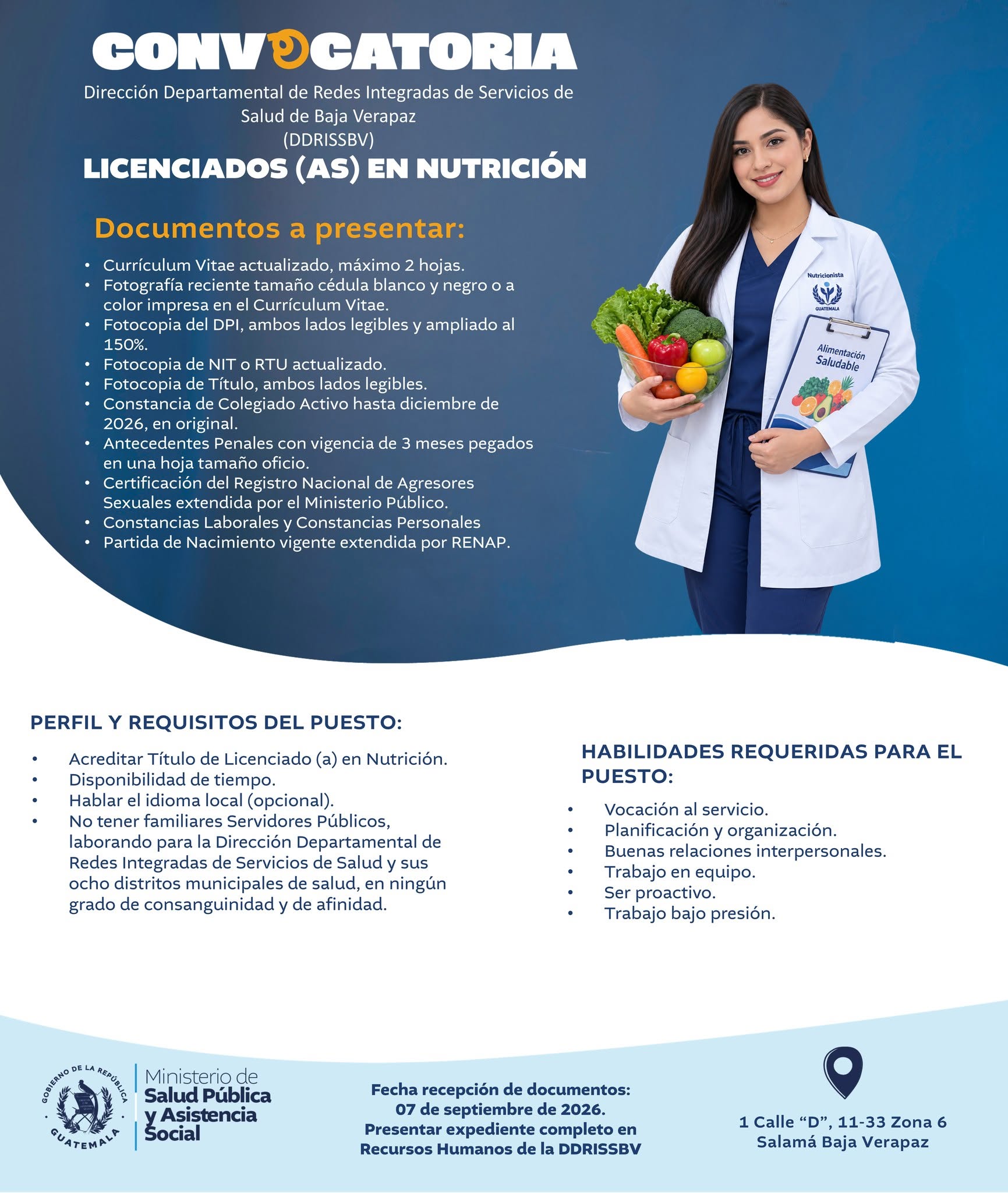 OFERTA LABORAL PARA NUTRICIONISTA