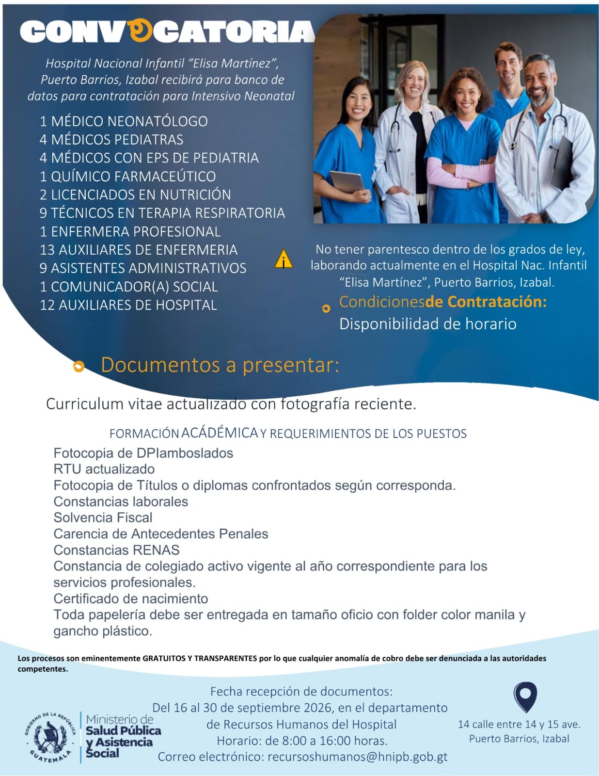 OFERTA LABORAL PARA QUÍMICOS FARMACÉUTICOS Y NUTRICIONISTAS EN IZABAL