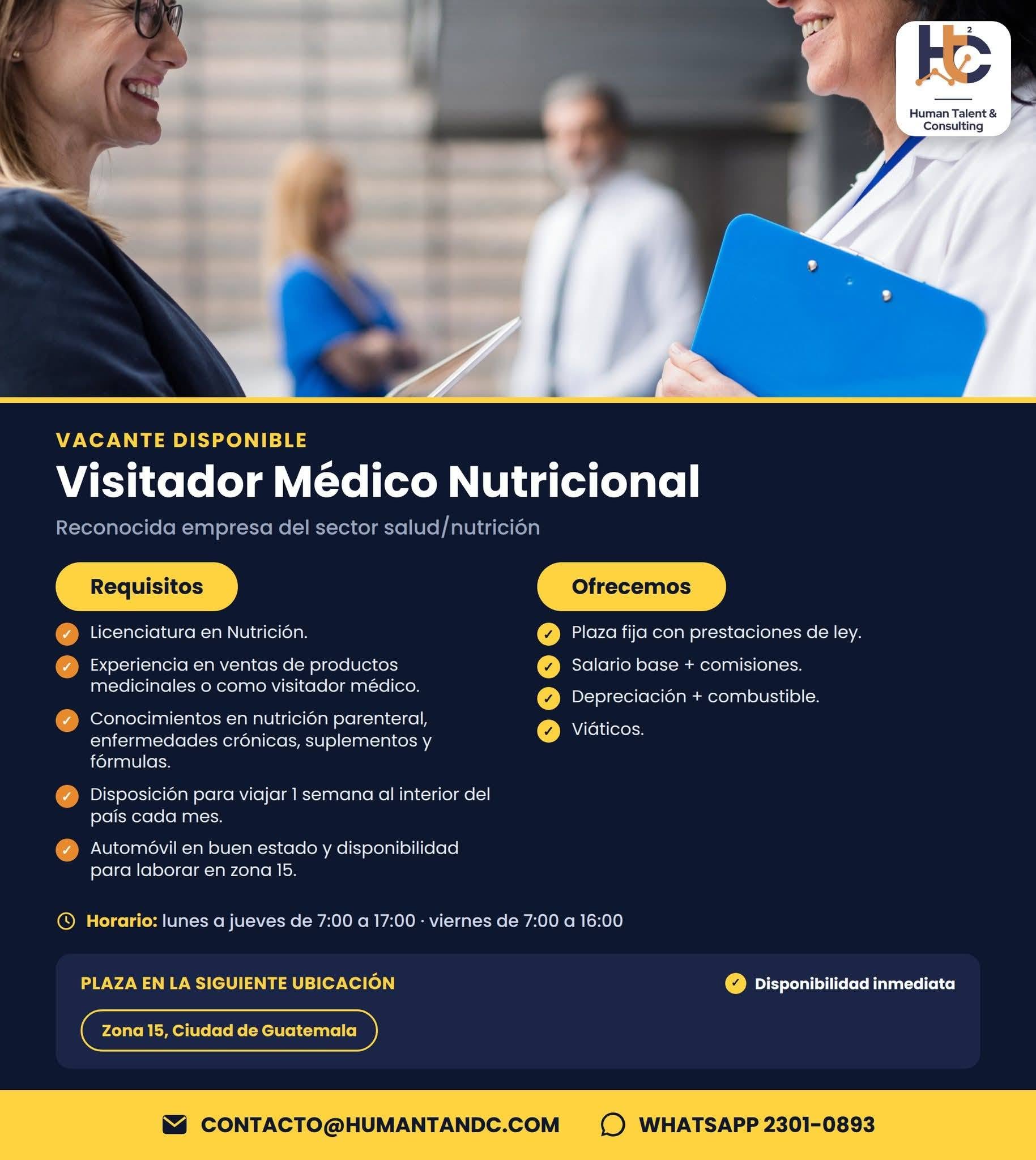 OFERTA LABORAL PARA NUTRICIONISTA