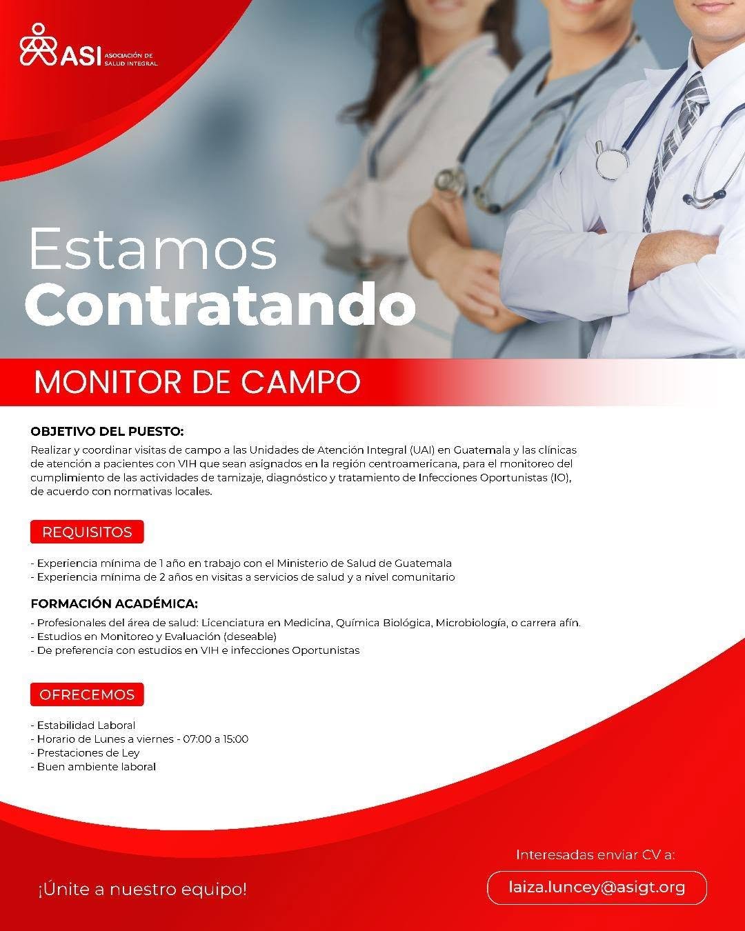 OFERTA LABORAL PARA QUÍMICO (A) BIÓLOGO (A)