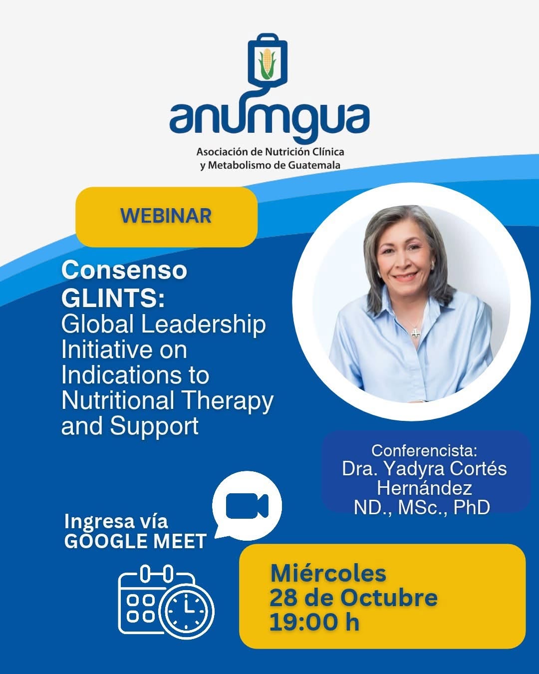 webinar académico sobre el Consenso GLINTS (Global Leadership Initiative on Indications to Nutritional Therapy and Support).