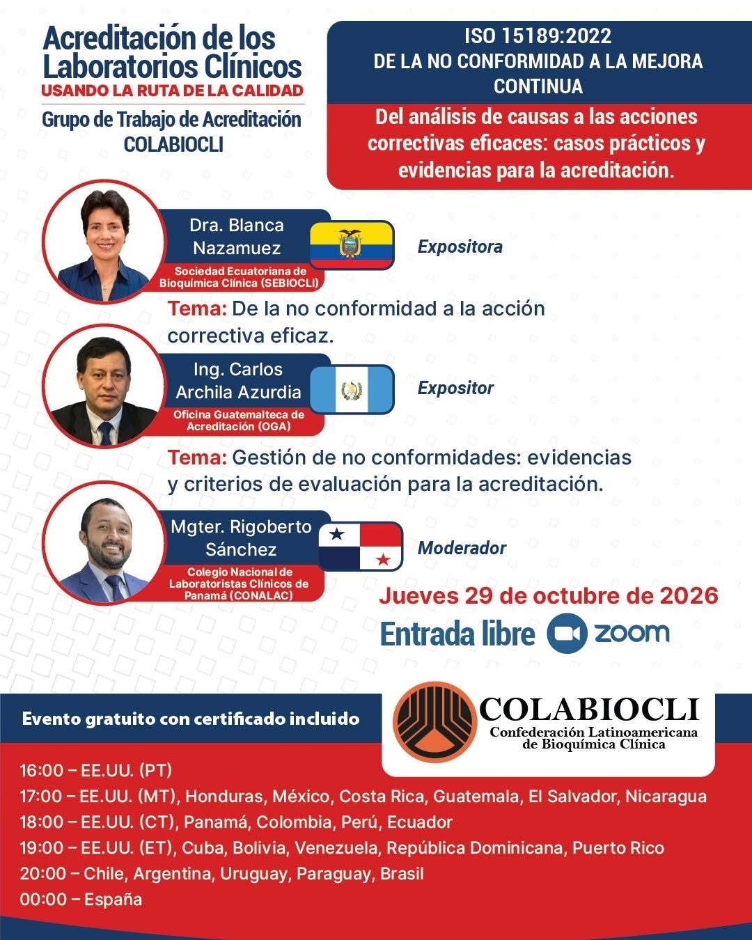 Conferencia «Acreditación de laboratorios clínicos bajo ISO 15189:2022»