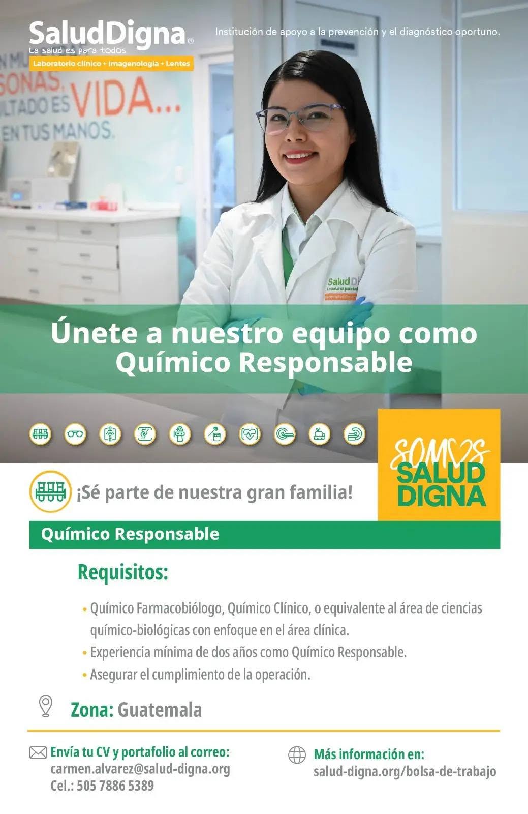 OFERTA LABORAL PARA QUÍMICO FARMACÉUTICO