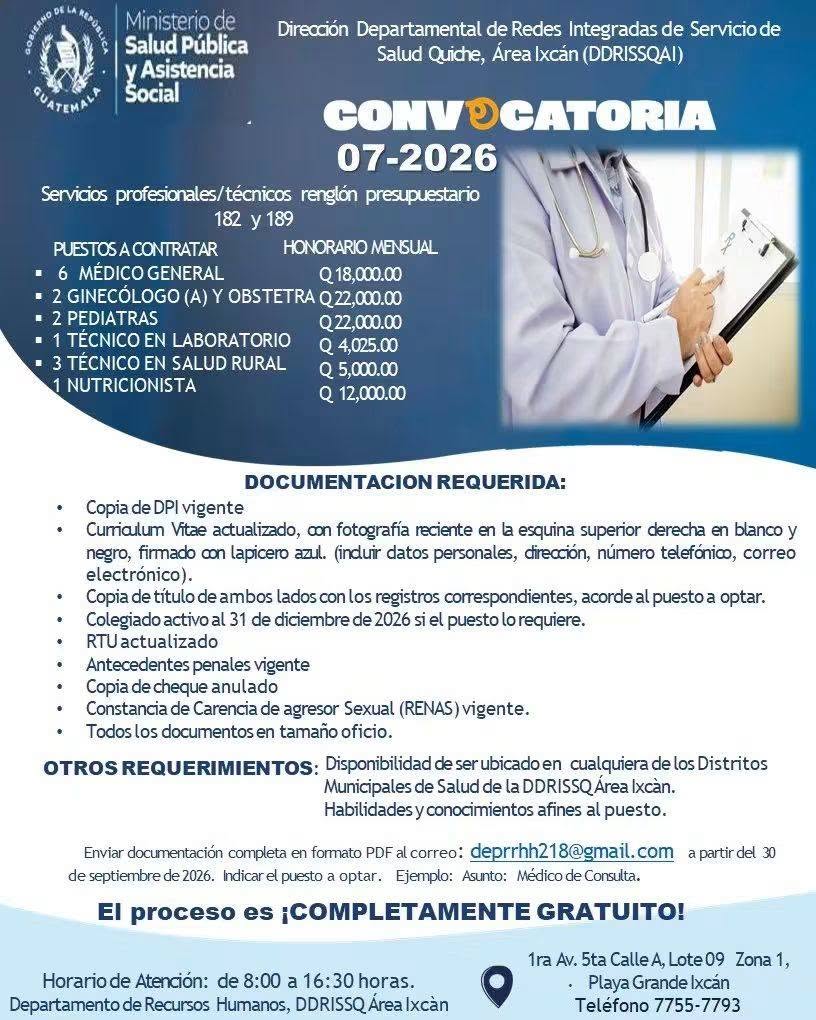 OFERTA LABORAL PARA NUTRICIONISTA