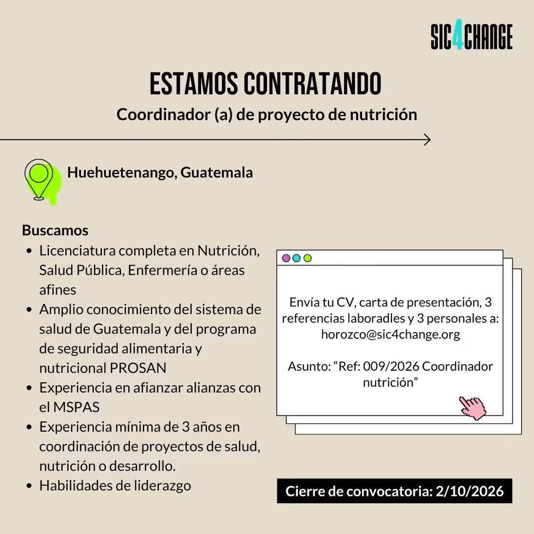 OFERTA LABORAL PARA NUTRICIONISTA